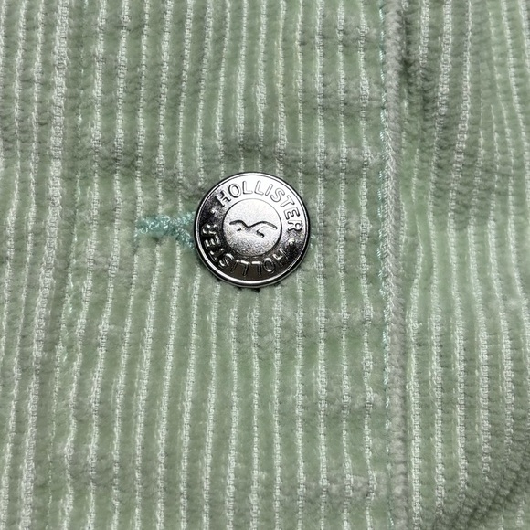 Hollister Jacket Womens Small Corduroy Button Up Shacket Pockets Raw Hem Layers - Picture 4 of 6